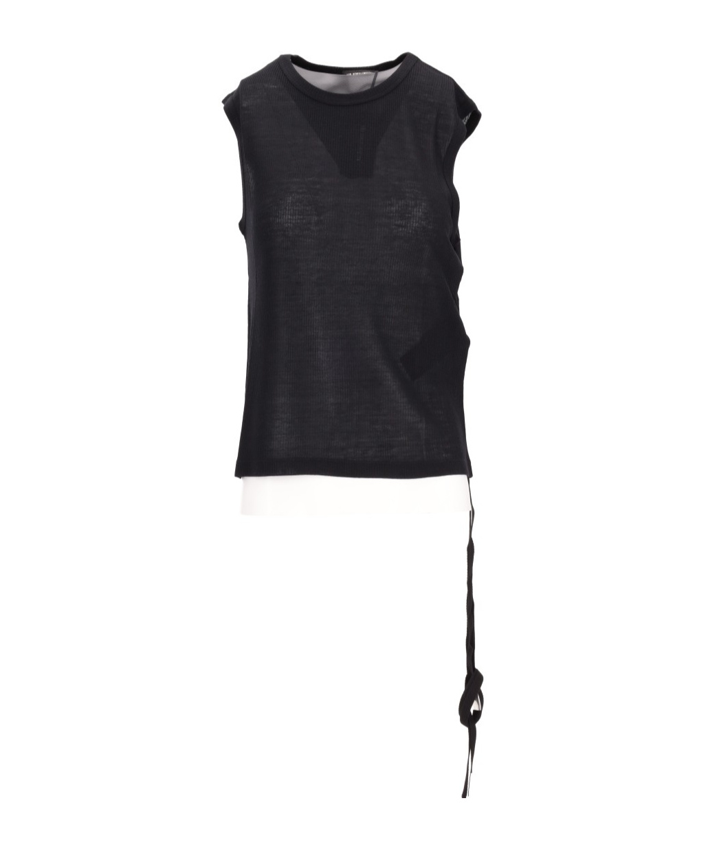 Ann Demeulemeester Biba Sleeveless Top Viscose Cotton Rib In Black