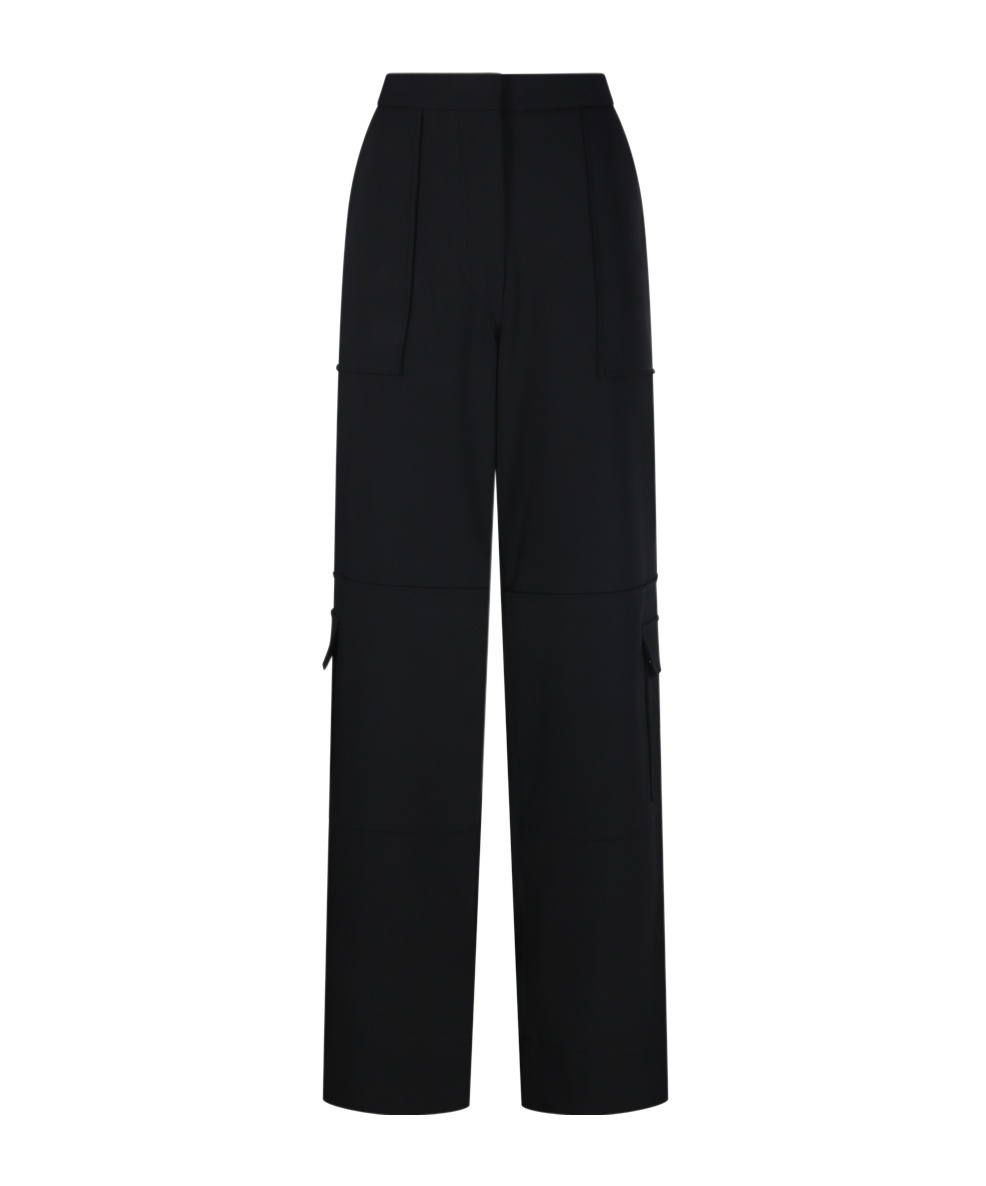 Ganni Twill Suiting Cargo Pants In Black