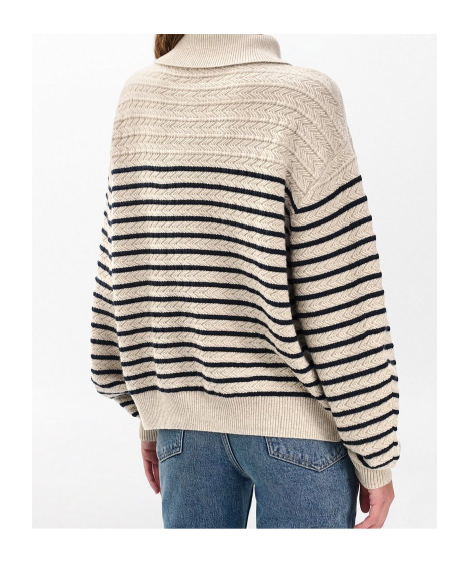 Rag & Bone Natalia Cashmere Half-zip Sweater In Brown