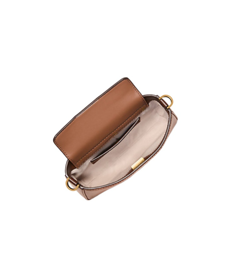Michael Michael Kors Bryant Small Burnished Leather Convertible Pochette In Brown