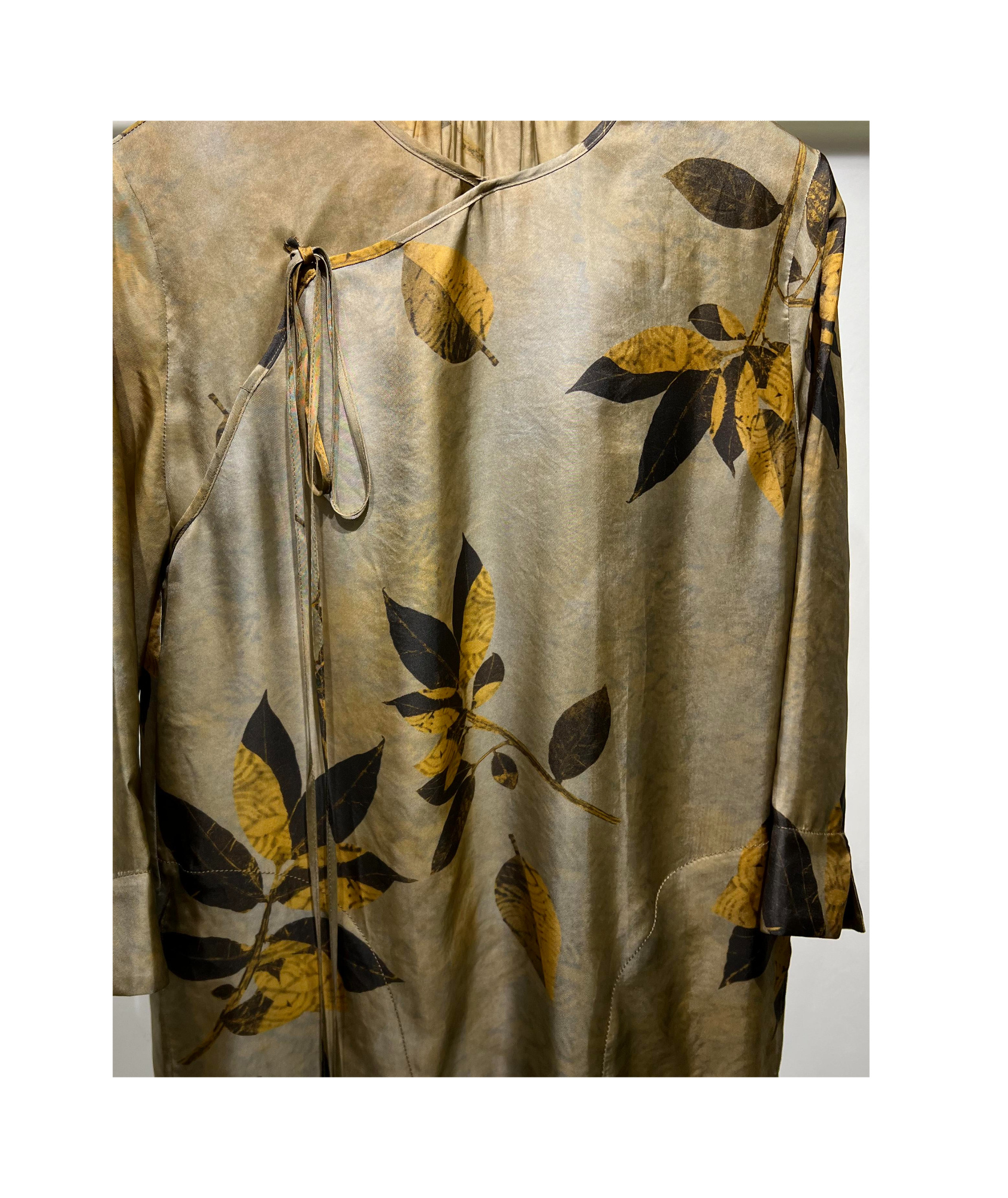 Uma Wang Leaf Pattern Printed Dress In Brown