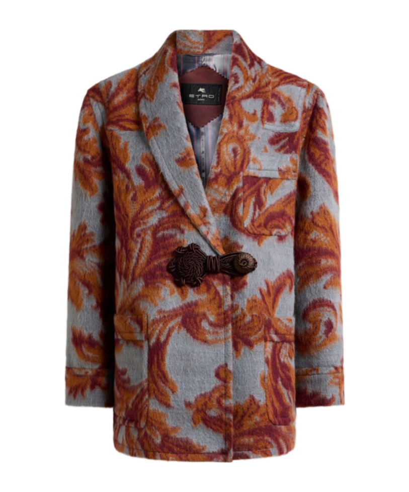 Etro Coat With Pasley Motif Coats Multicolor In Multi