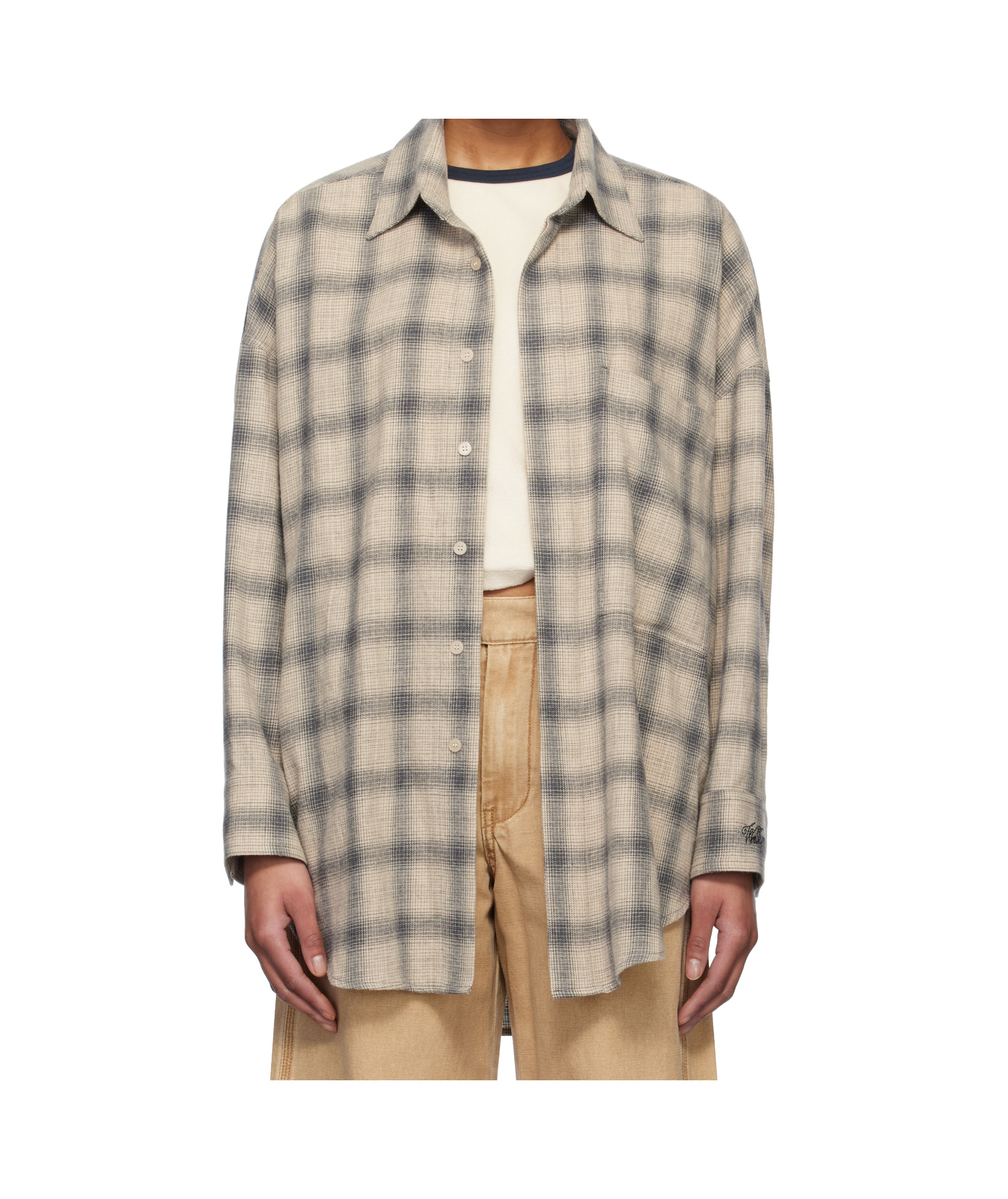 We11 Done Plaid Shirt In Nude