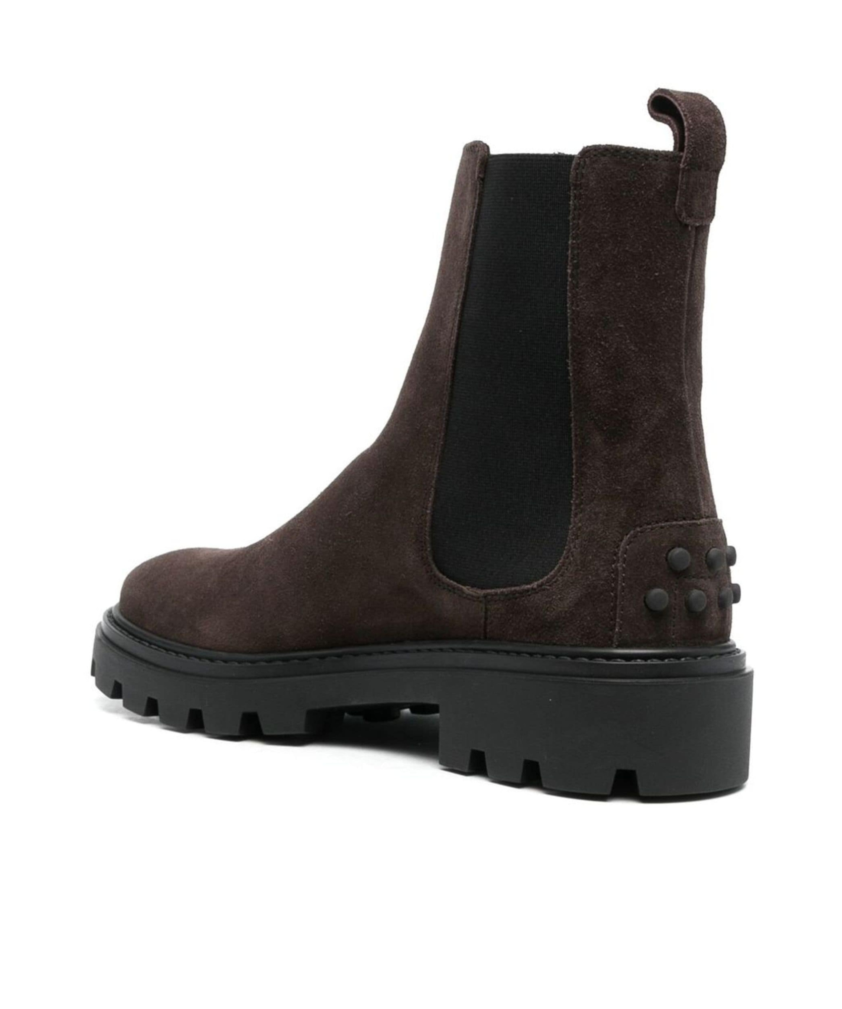 Tod's Ankle Boots With Decorative Studs In Brown