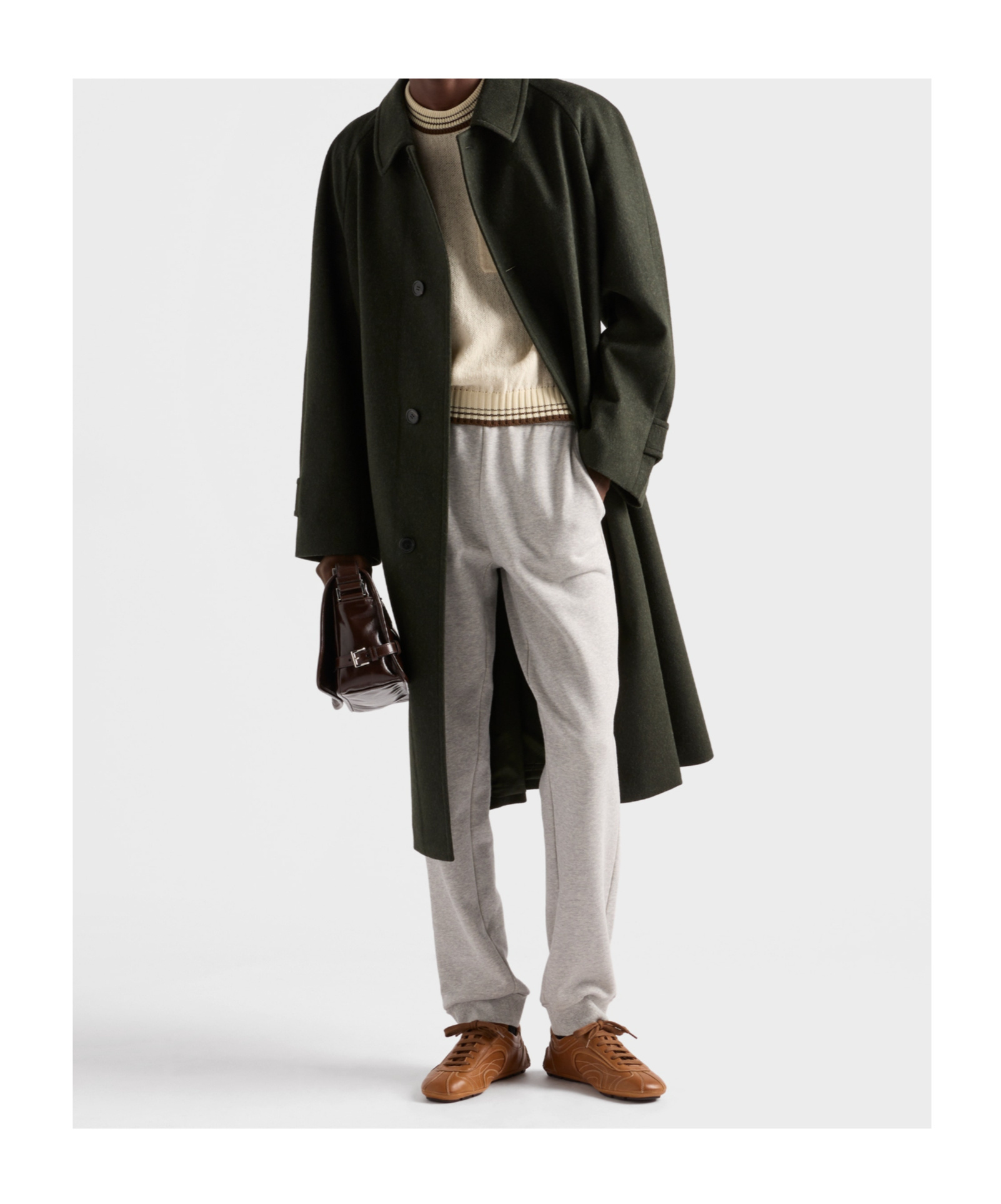 Prada Cotton Fleece Joggers In Gray