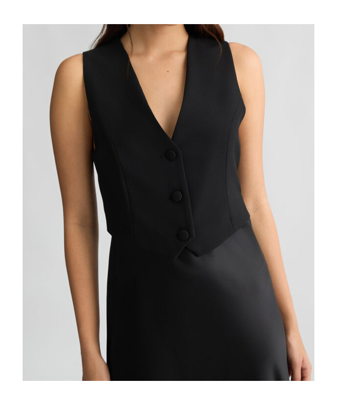 Liu •jo Abito Lungo Con Gilet In Black