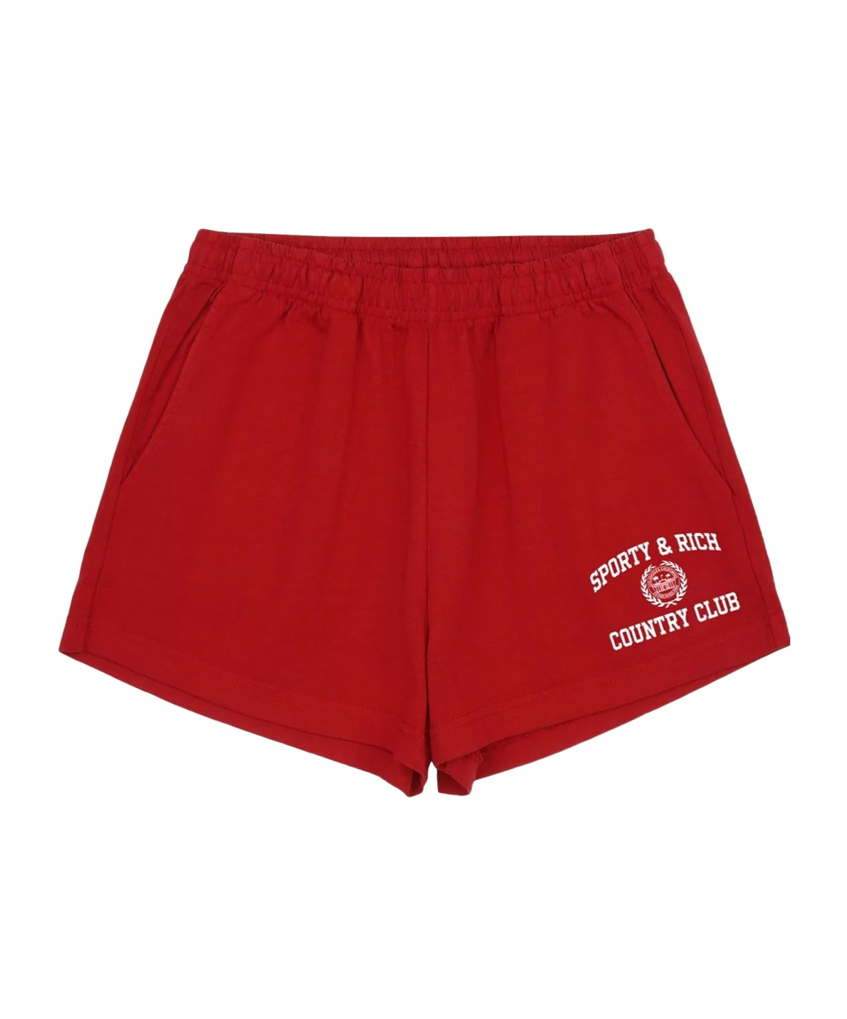 Sporty And Rich Elastic Waist Shorts In Red