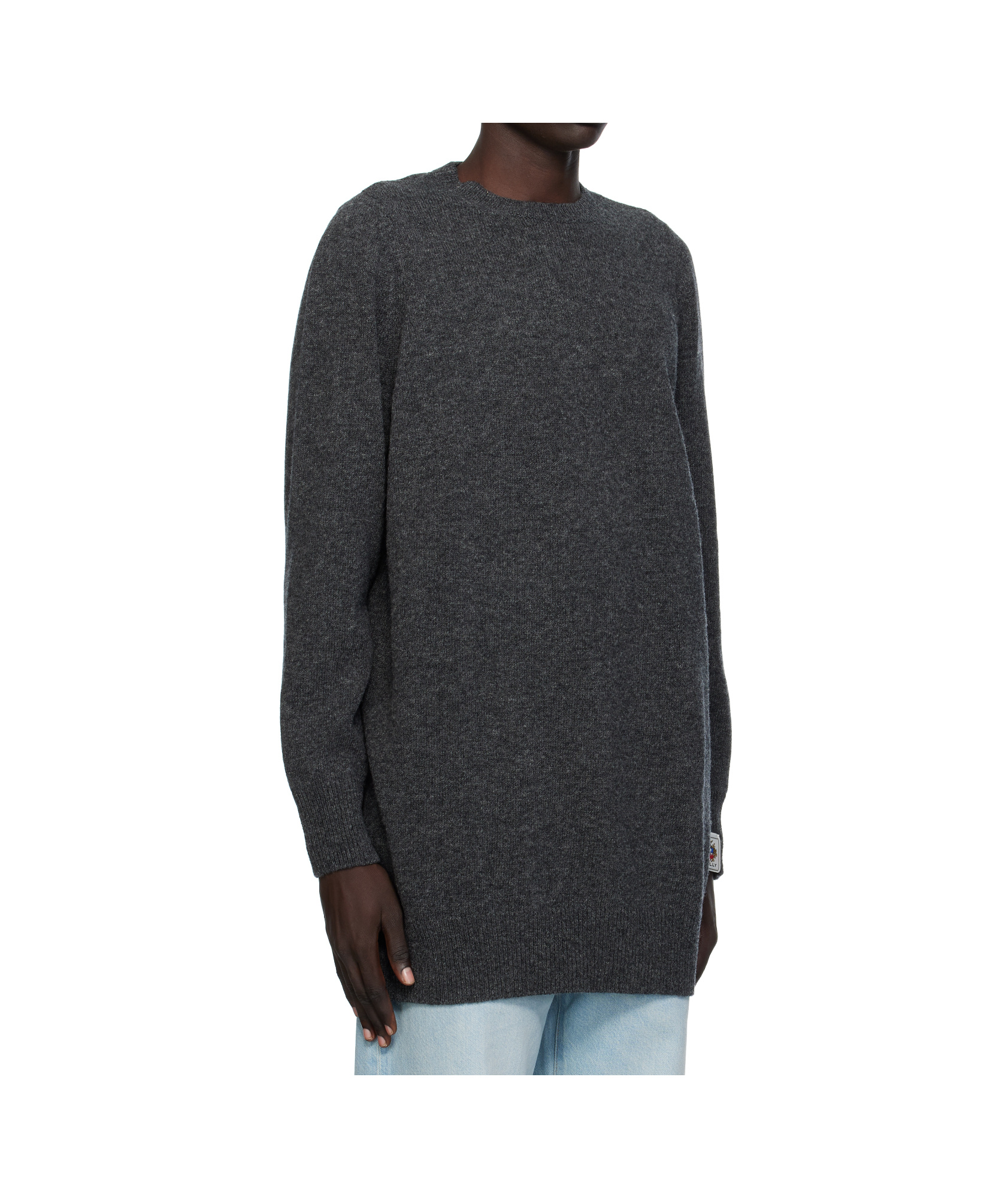 Bally Long Wool Sweater In Gray
