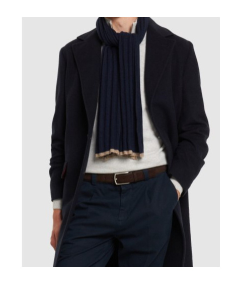Brunello Cucinelli Rib Logo Scarf