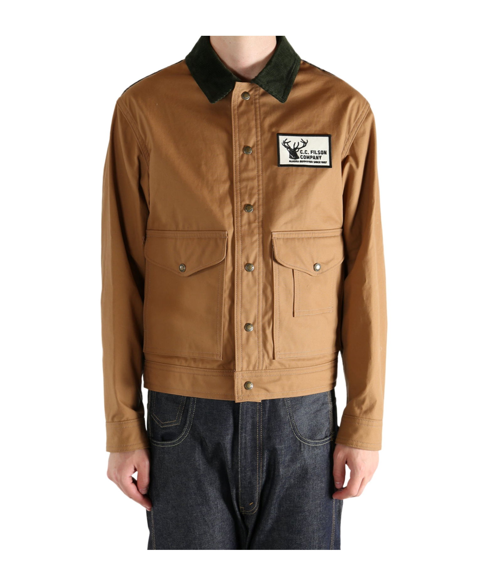Junya Watanabe Cotton Oxford X Wool Nylon Check Filson Jacket In Neutral