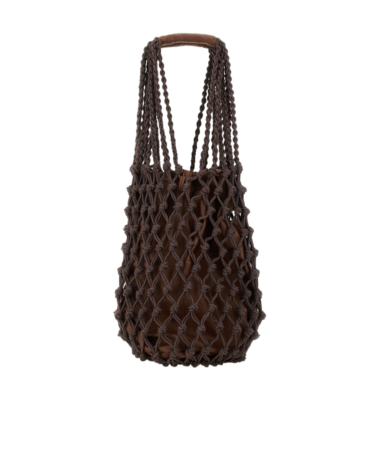 Alysi Mesh Tote Bag In Brown