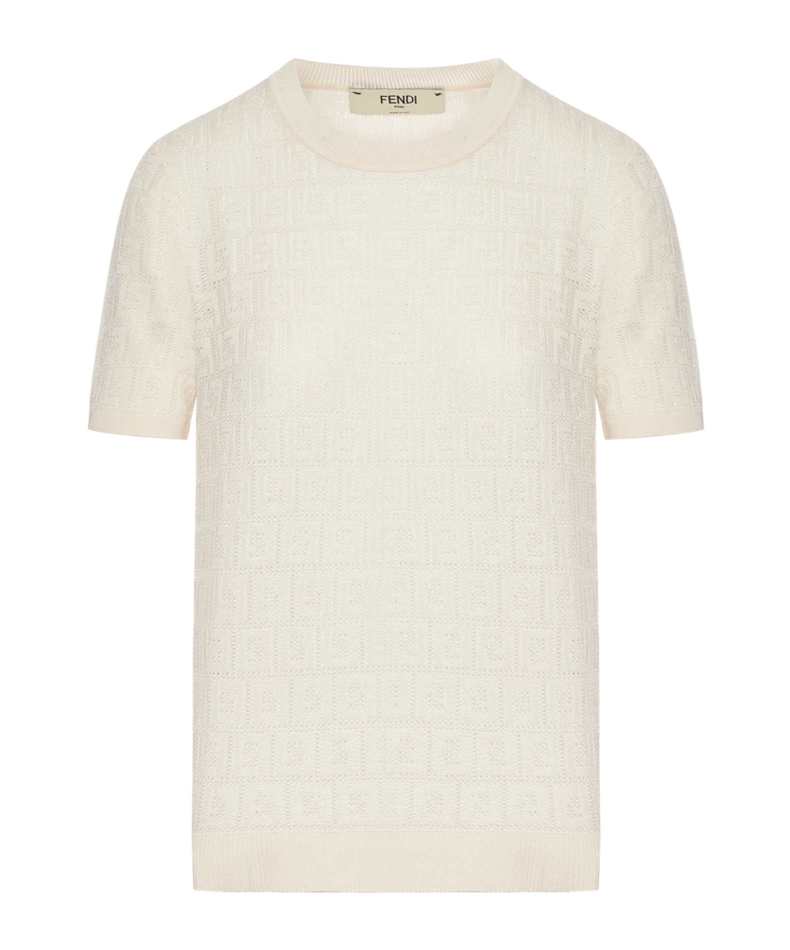 Shop Fendi White Ff Viscose And Cotton Sweater