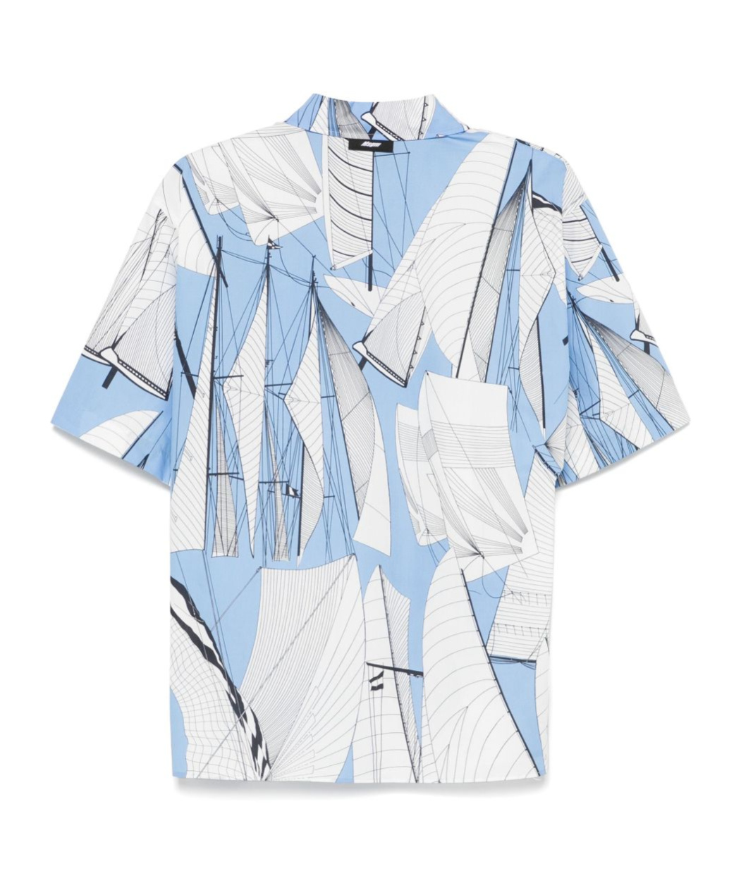 Msgm Short-sleeved Cotton Shirt In White