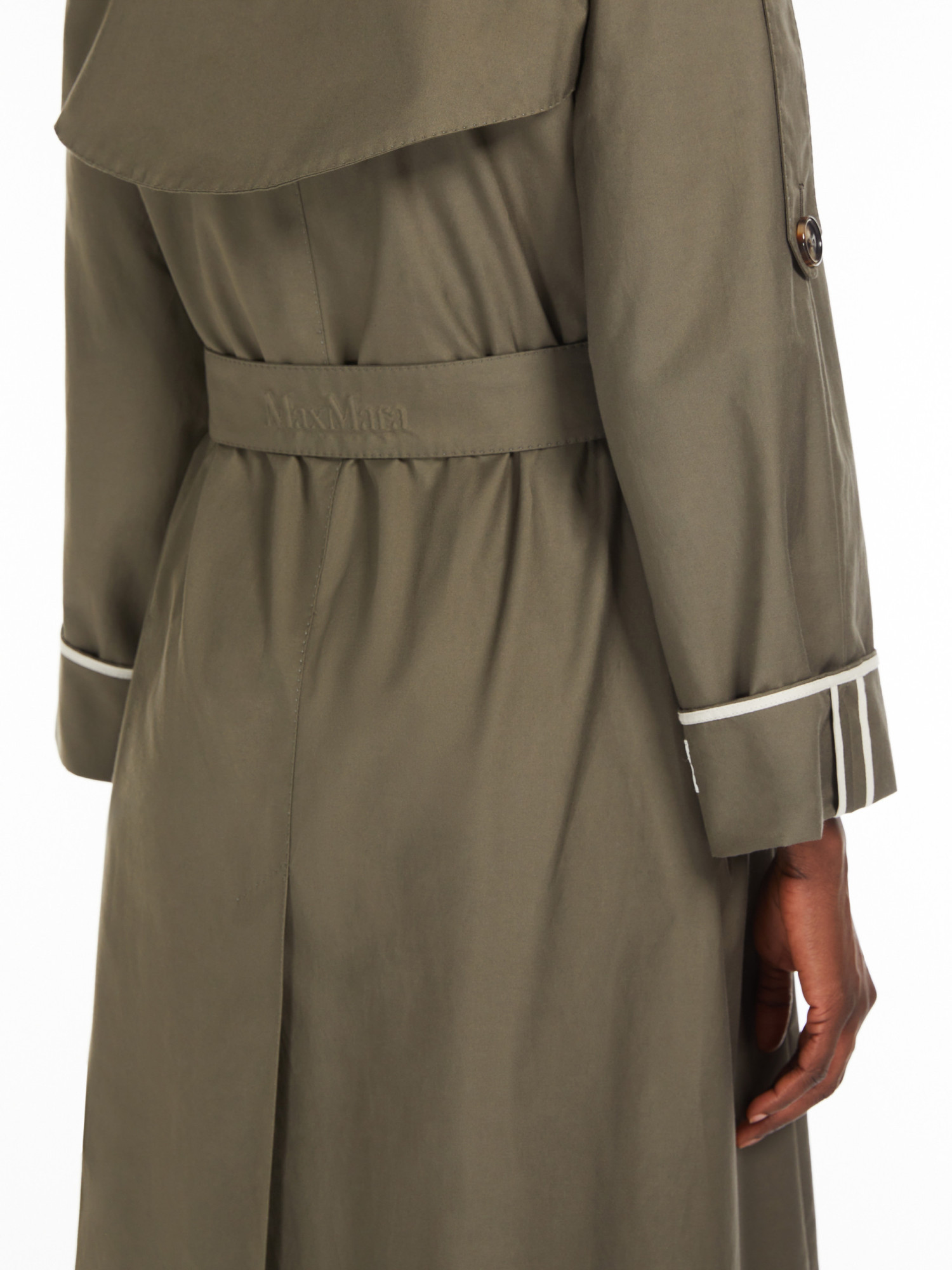 Max Mara Utrench Oversize Water Repellent Twill Trench Coat In Green