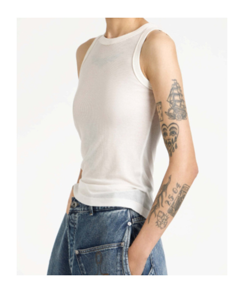 Jw Anderson Womens Sheer Cami Vest Top In Off-white In White