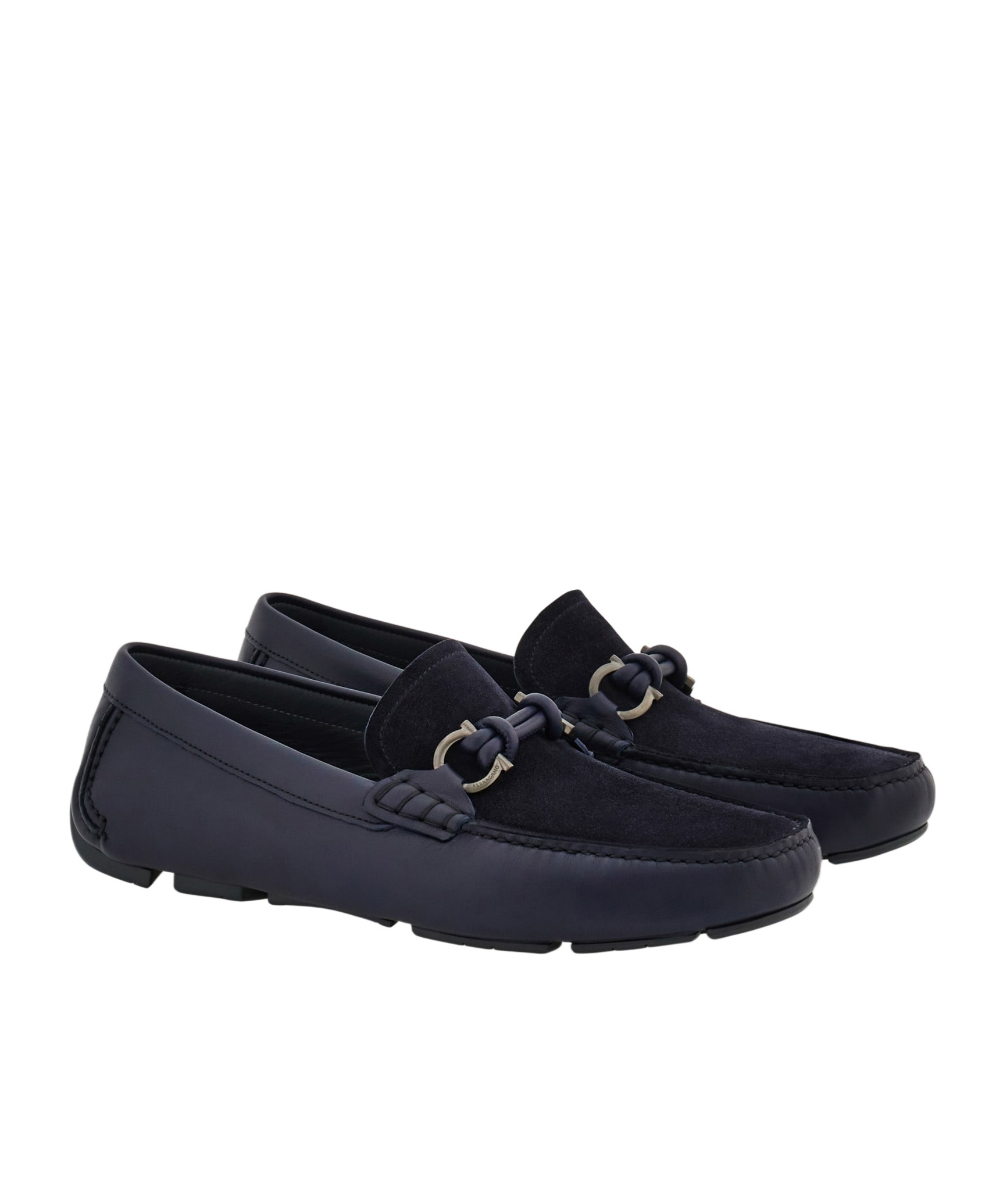 Ferragamo Almeria Leather And Suede Loafers In Multi