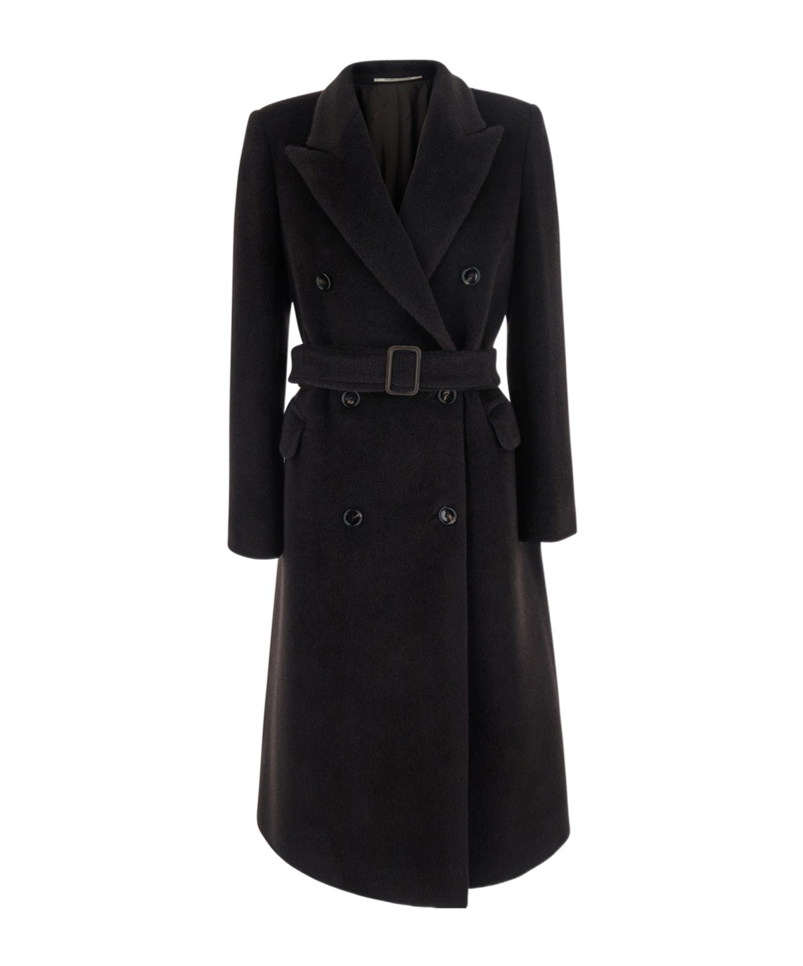 Tagliatore Jole Double-breasted Belted Coat In Black