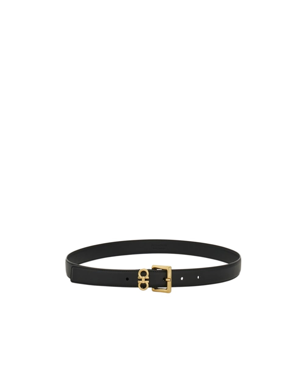Ferragamo Gancini Loop Buckle Belt In Black