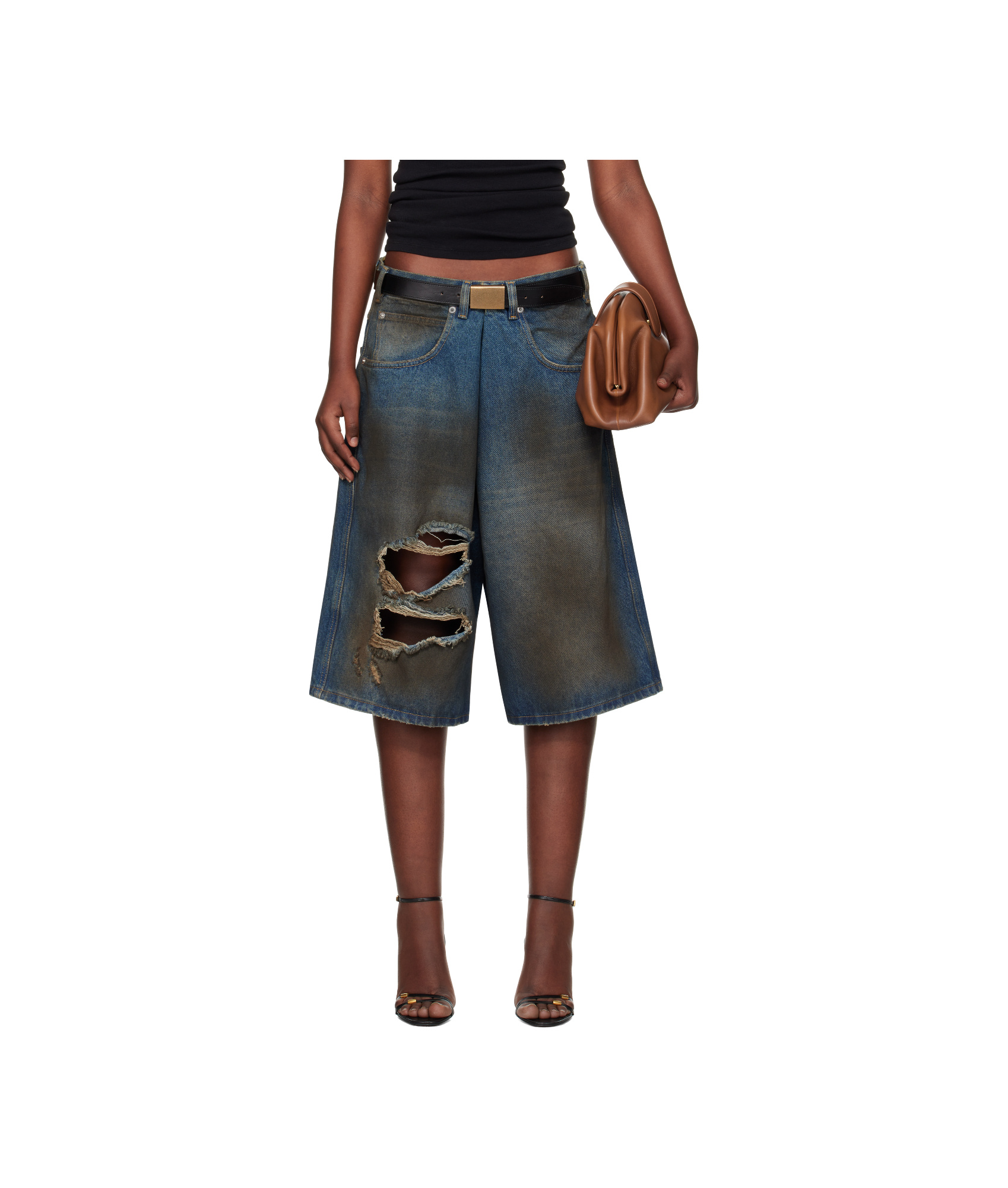 Lu'u Dan Blue Kriss Kross Denim Shorts In Blue