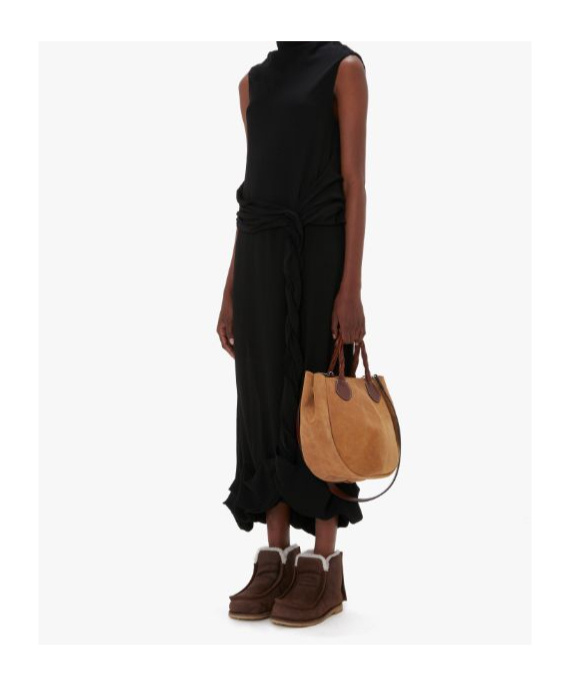 Shop Jw Anderson Twisted Sheer Dress In Black