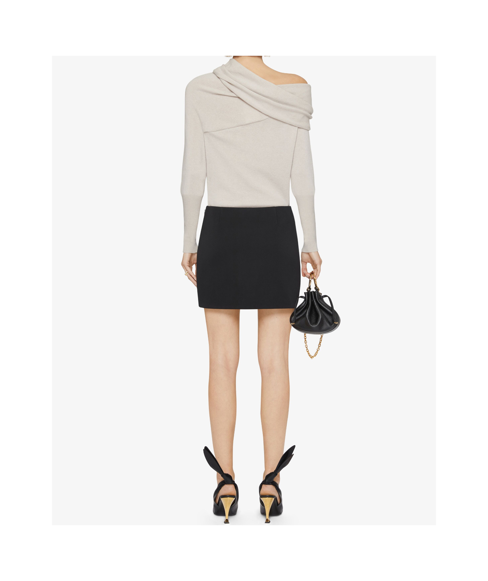 Givenchy Wool And Cashmere Asymmetrical Pendant Sweater In Light Brown