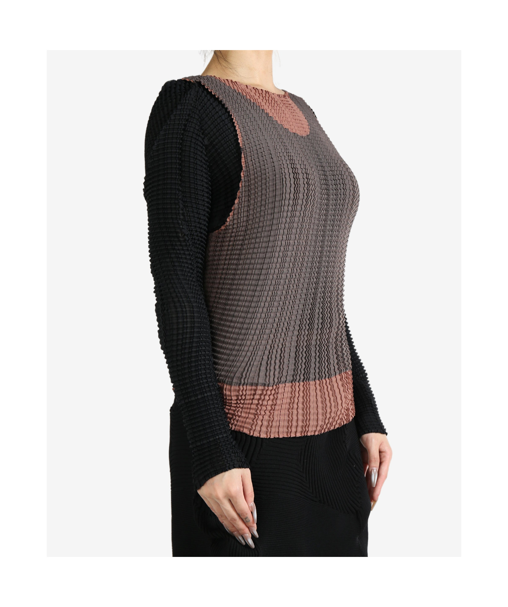 ISSEY MIYAKE LAYERED PLEATED BLOUSE