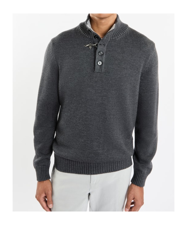 Fay High Collar Dark Gray Pullover In Black