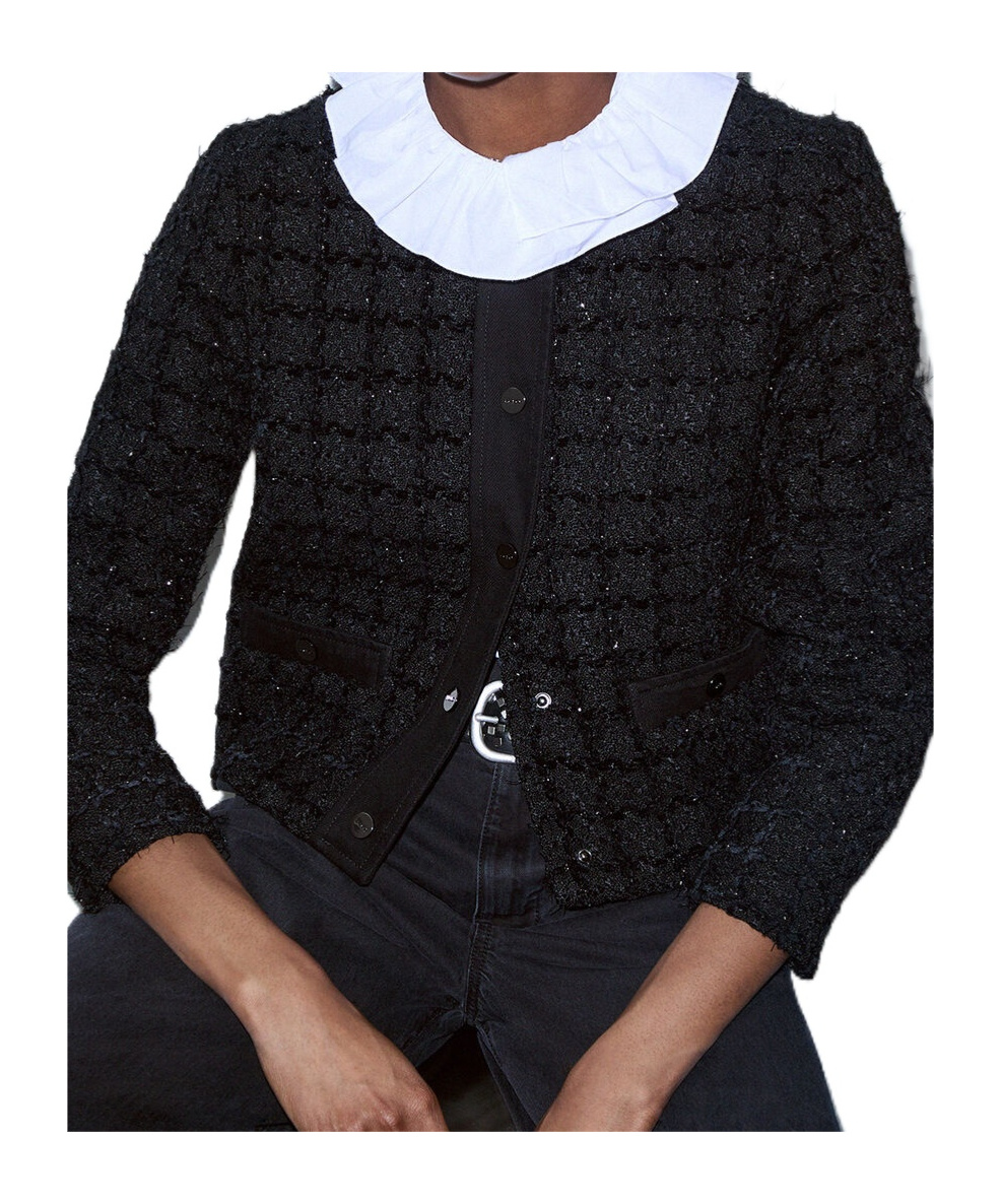 Liu •jo Bouclé Jacket In Black
