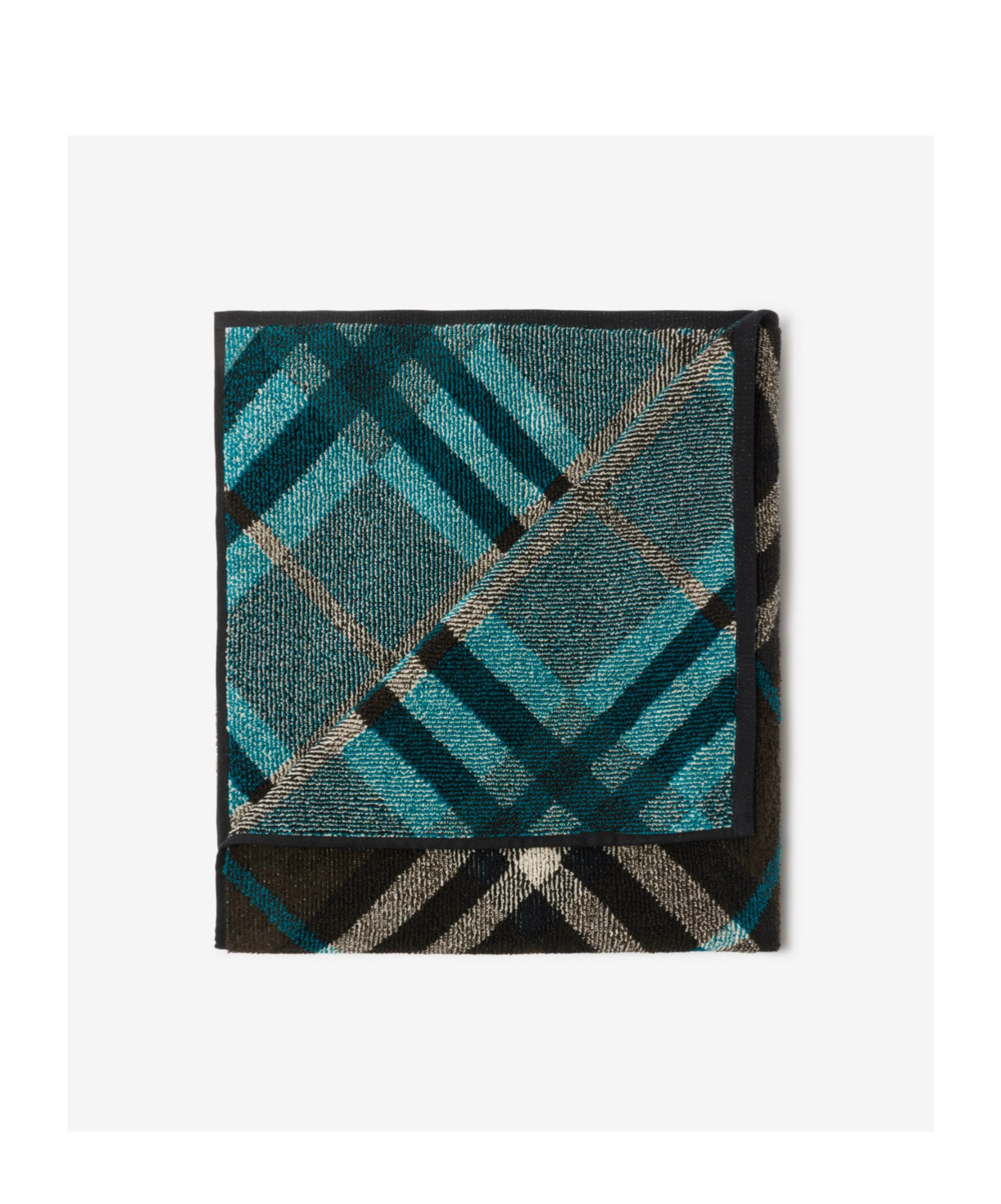 Shop Burberry Nova Check Cotton Towel (170cm X 105cm) In Black
