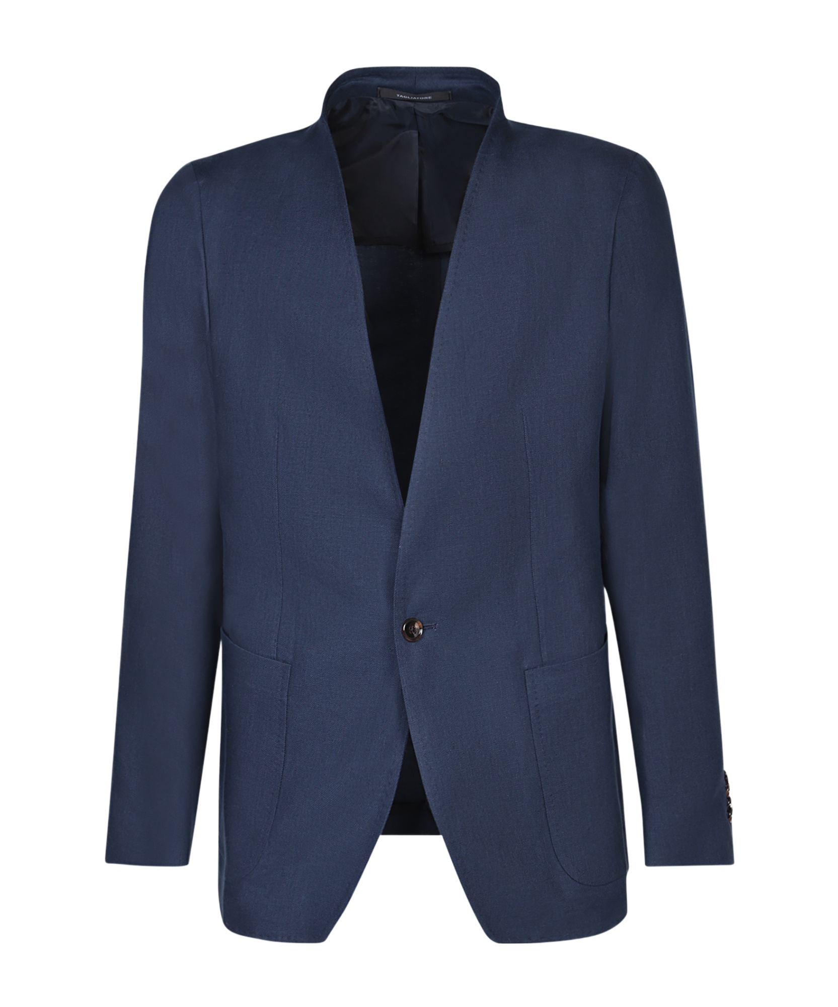 Tagliatore Single-breasted Linen Blazer In Blue
