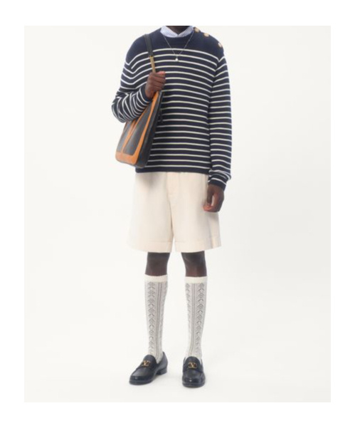 Valentino Maglione In Cotone Ricamato Uomo In Black