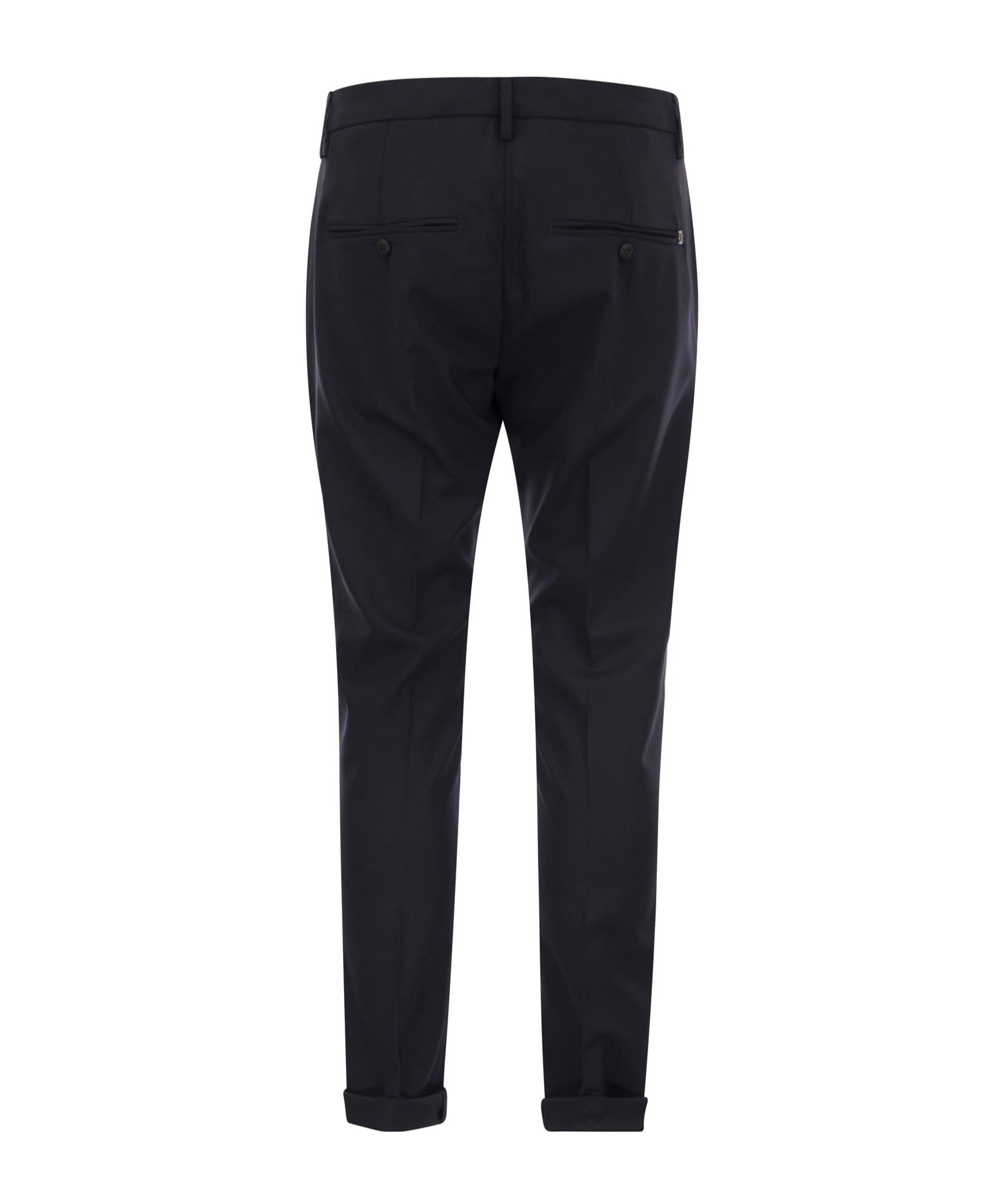 Dondup Roll-up Cuffs Tailored Trousers In Black