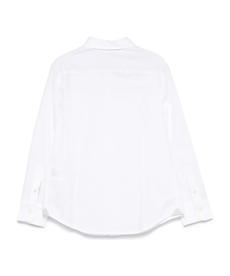 Eleventy Lapel Long Sleeve Shirt In White