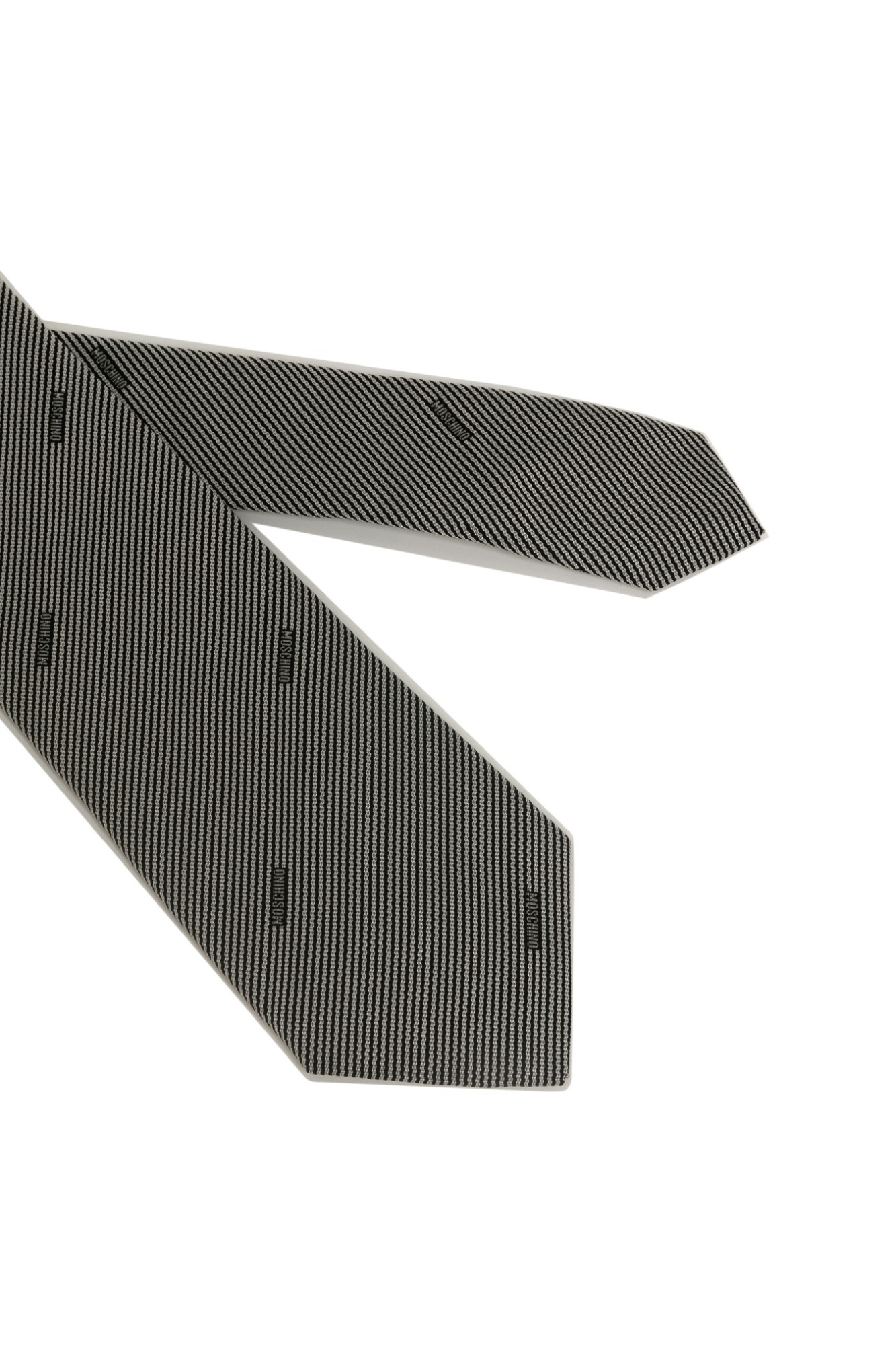 Moschino Stripe Pattern Tie In Gray