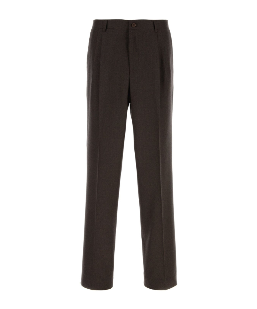 Canali Dark Brown Wool Pant In Brown
