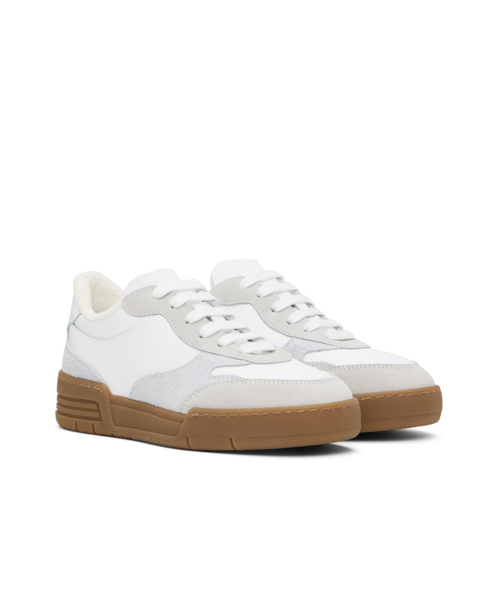 Moschino Lace-up Low-top Sneakers In Whitewhite