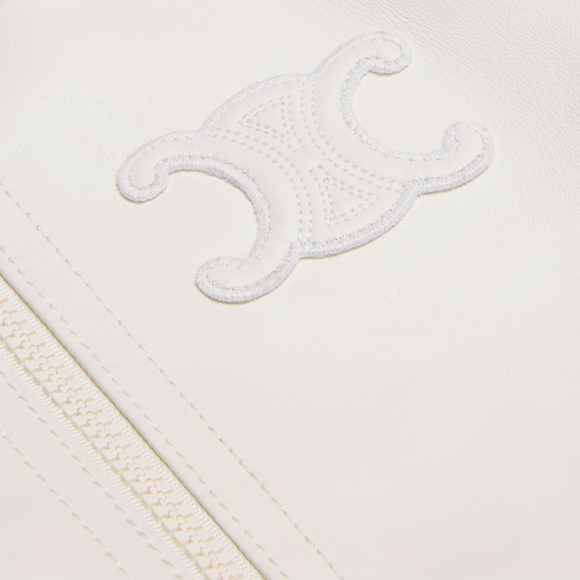 Celine Long-sleeved Leather Jacket In White