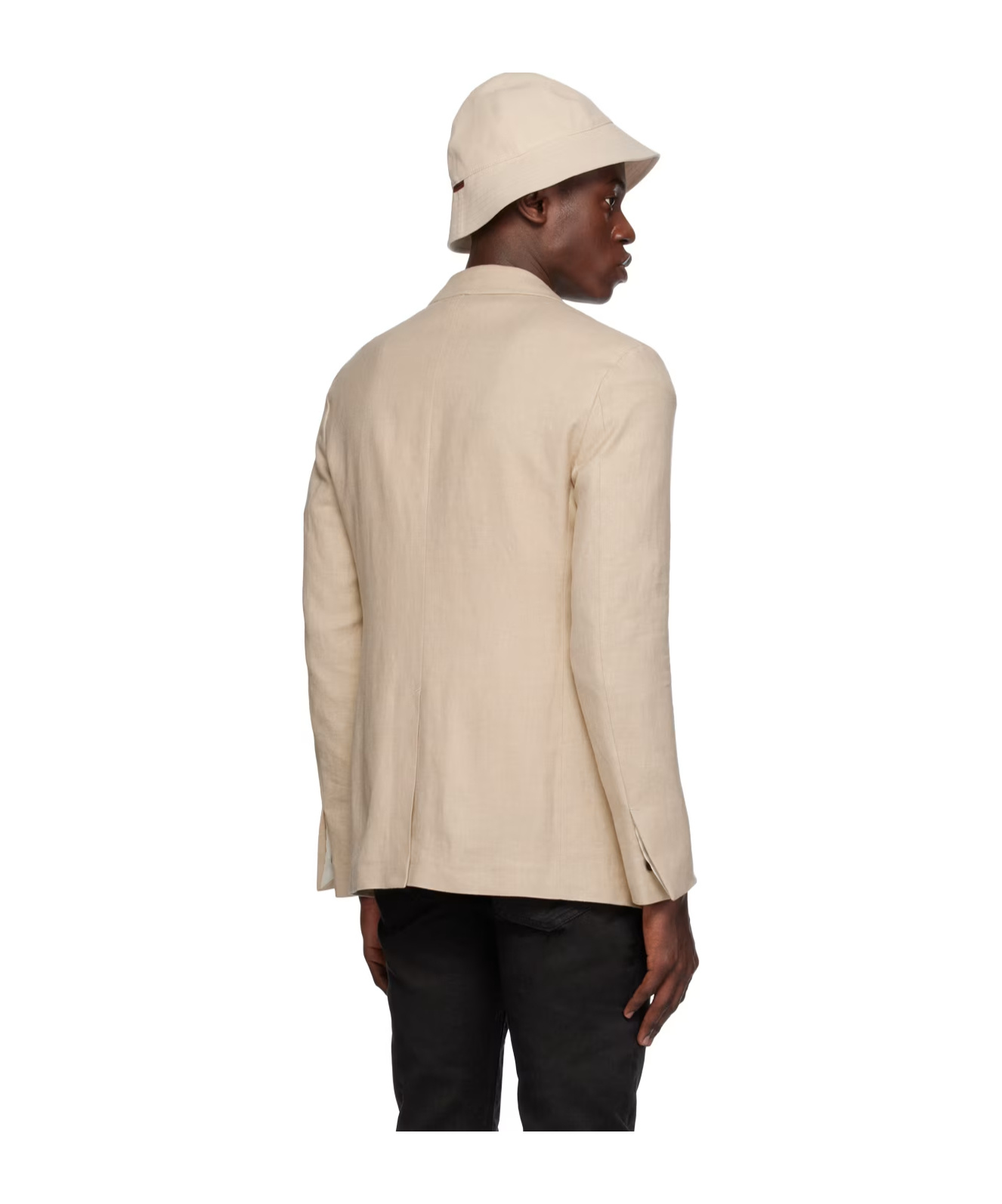 Zegna Flattened Collar Suit Jacket In Nude