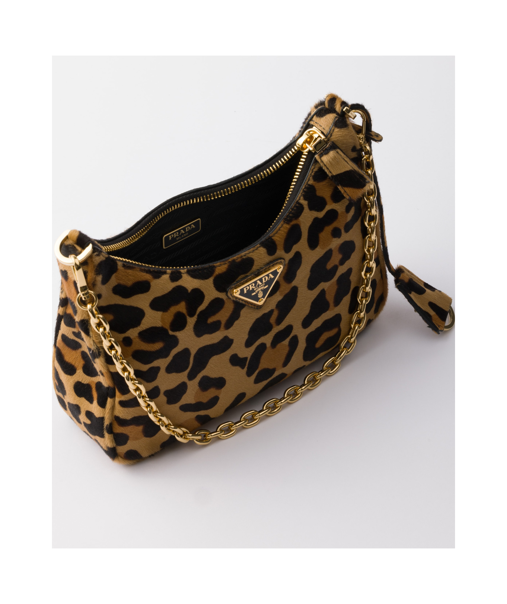 Prada Re-edition Leopard Ponyskin Mini Bag In Brown