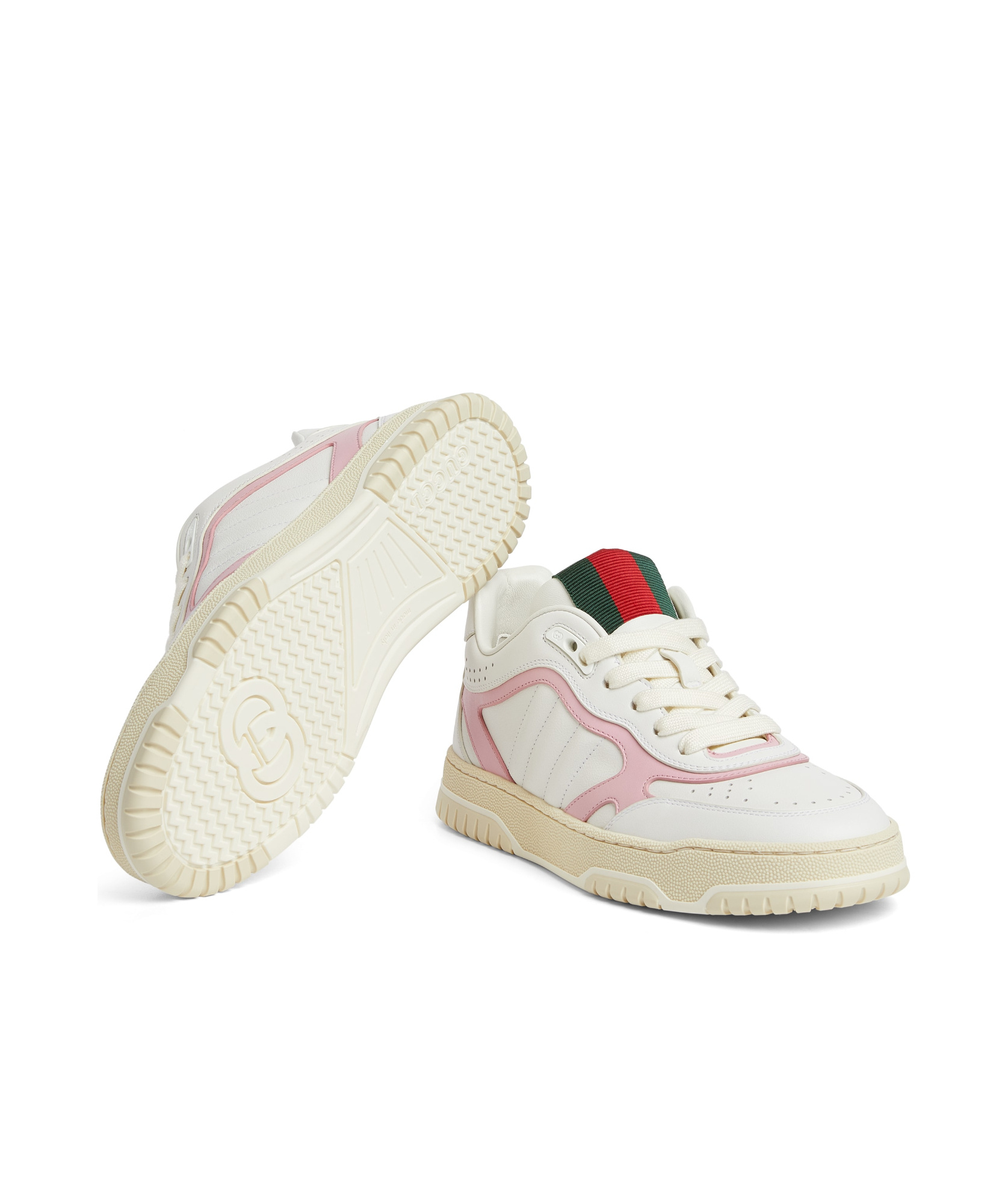 Gucci Women's Re-web Leather Sneakers In White