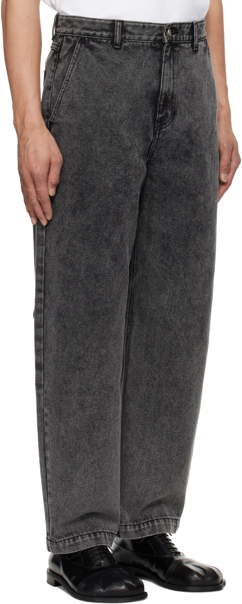 Ader Error Denim Trousers With Belt Loops In Black