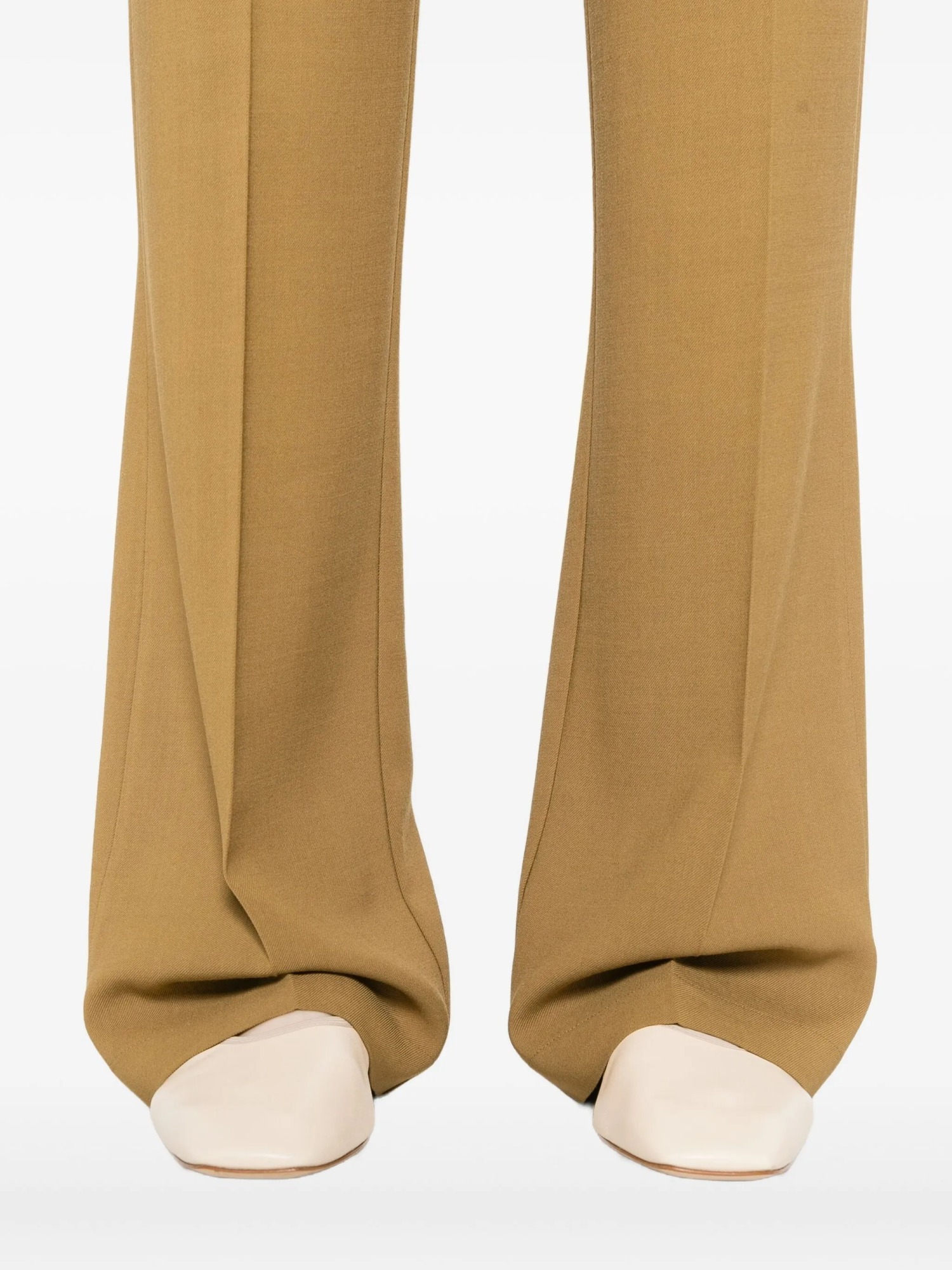 Forte Forte Wool Viscose Twill Regular Waist Pants In Green
