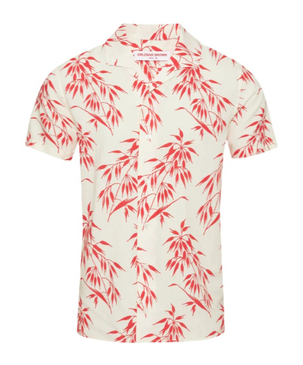 Orlebar Brown Hibbert Printed Linen Shirt In White