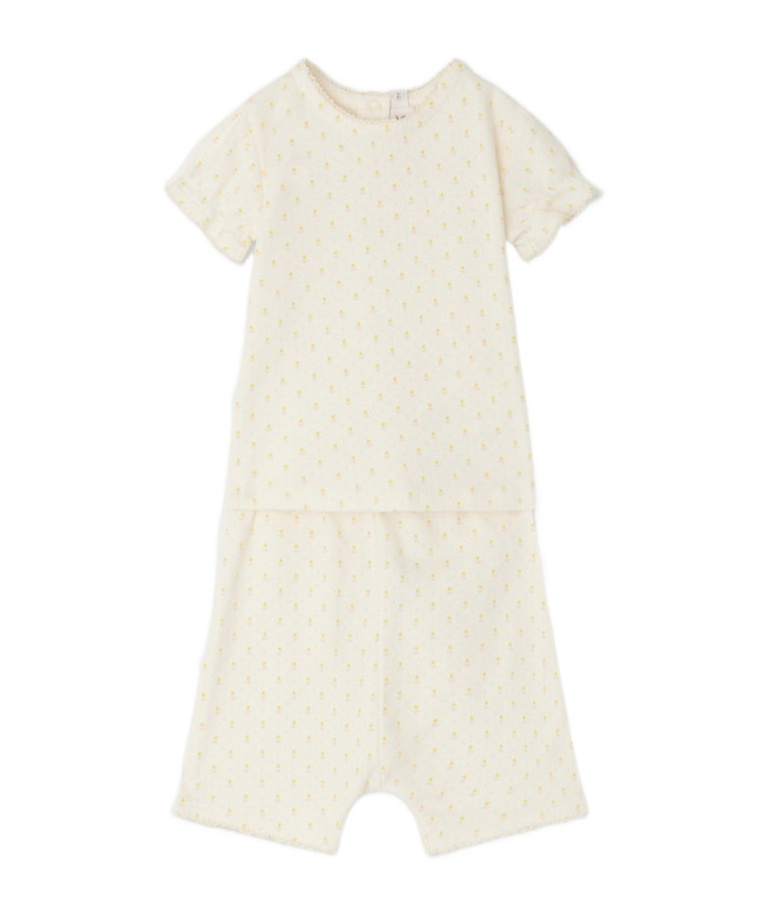 Bonpoint Two-piece Short-sleeved T-shirt And Shorts In White