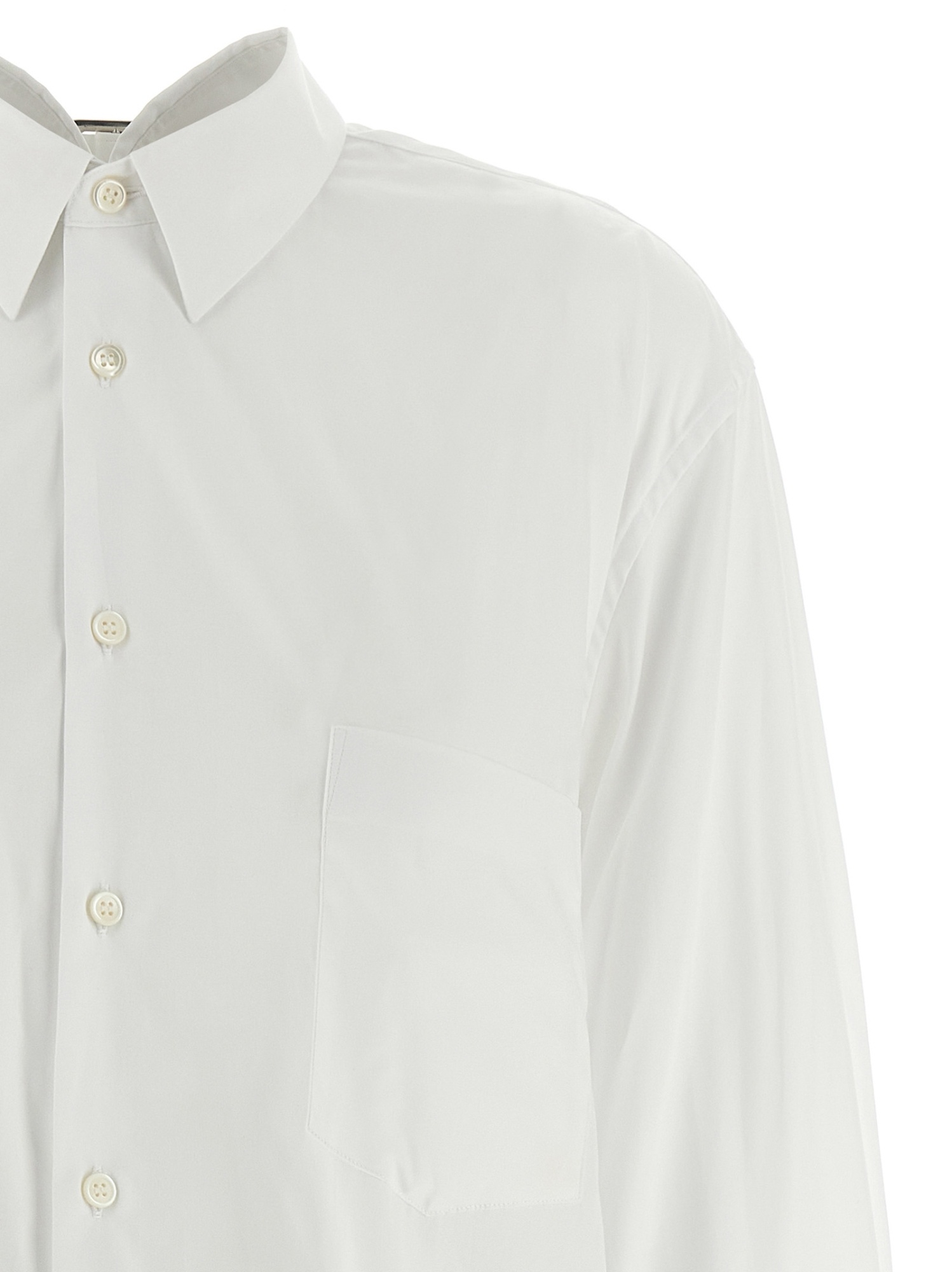 Comme Des Garçons Cotton Broadcloth Button-up Shirt In White