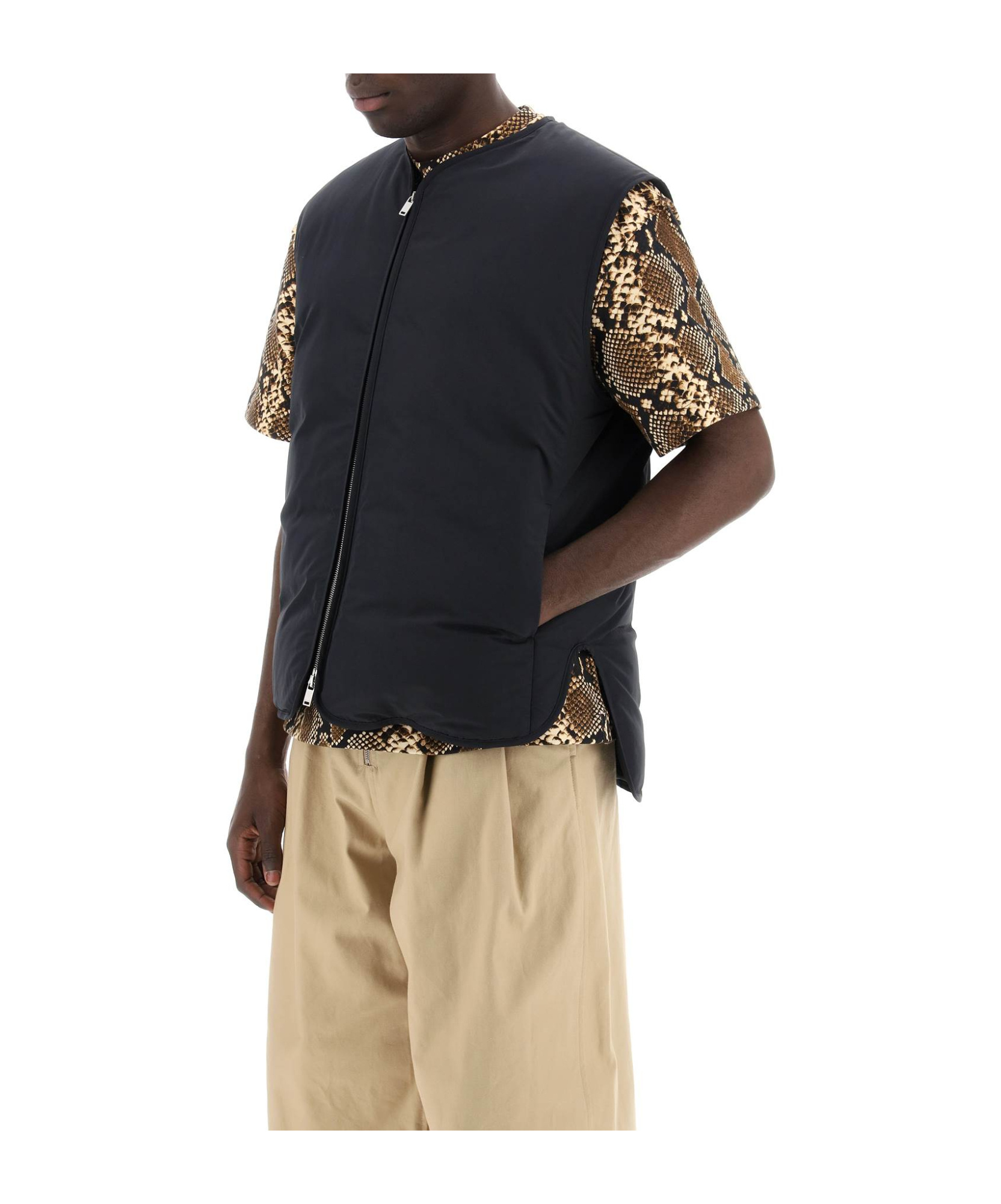 Jil Sander Zip-up Padded Gilet In Black