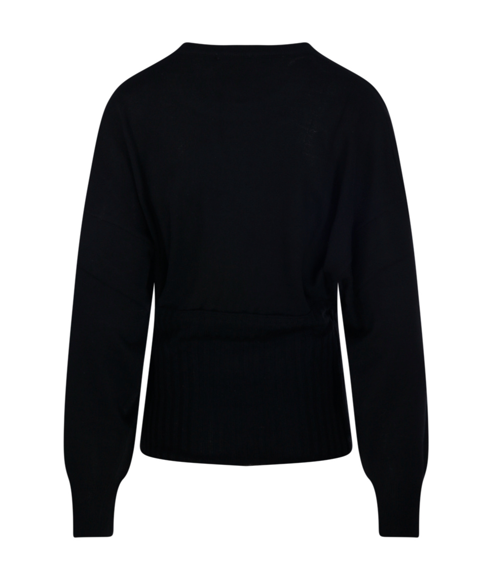 Nude Ribbed-panel Jumper In Black
