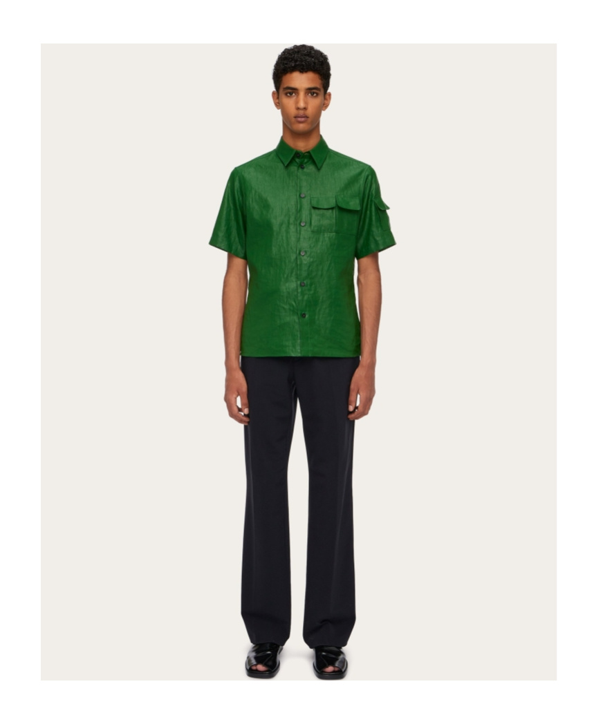 Ferragamo Logo-tag Cotton Straight-leg Trousers In Black