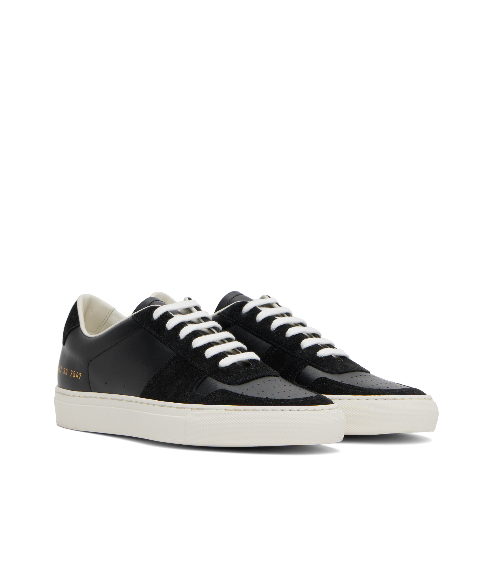Common Projects Bball Duo Leather And Suede Sneakers In Black