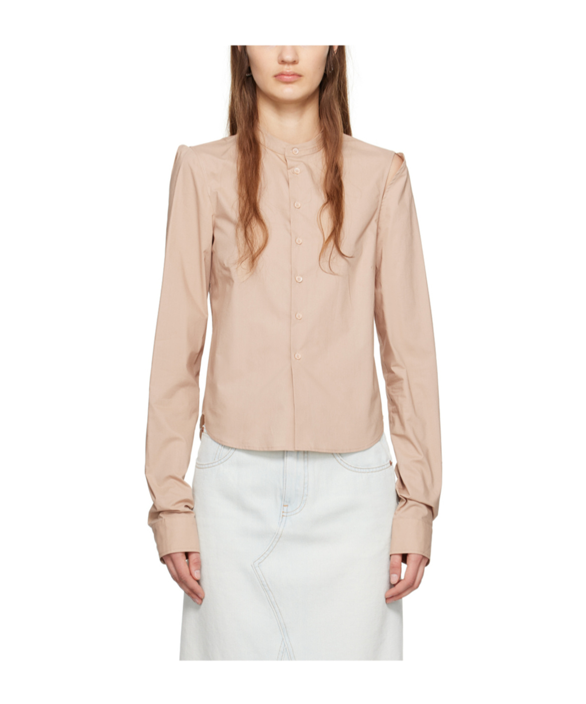 Mm6 Maison Margiela Tan Cut-out Shirt In Pink